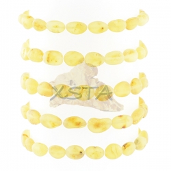 Raw yellow amber beads olive bracelet